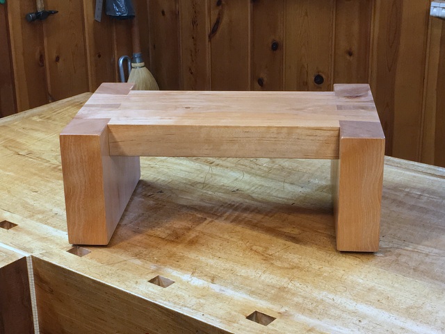 Birch Stool With Statue Front